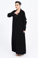 عباية كريب أسود 0109