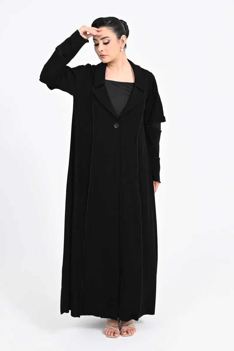 عباية كريب أسود 0109