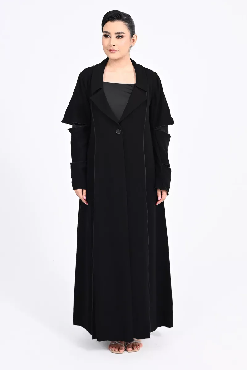 عباية كريب أسود 0109