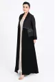 عباية كريب أسود مع جاكار 0108