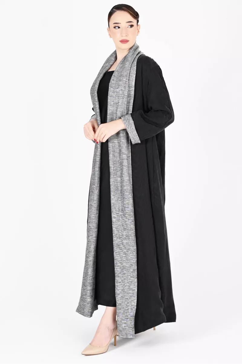 عباية تلبس من الجهتين لينين مع حرير 01023