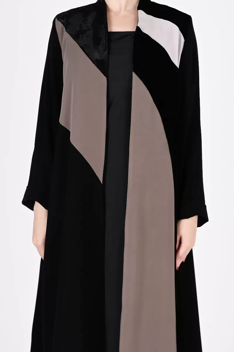 عباية 01042 مزيج من الكريب و المخمل 