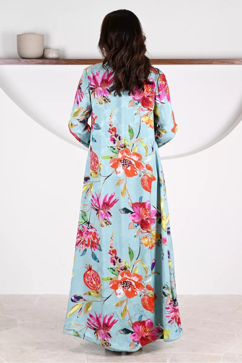 عباية 01055 عباية بليزر متداخلة من قماش فيسكوز رايون