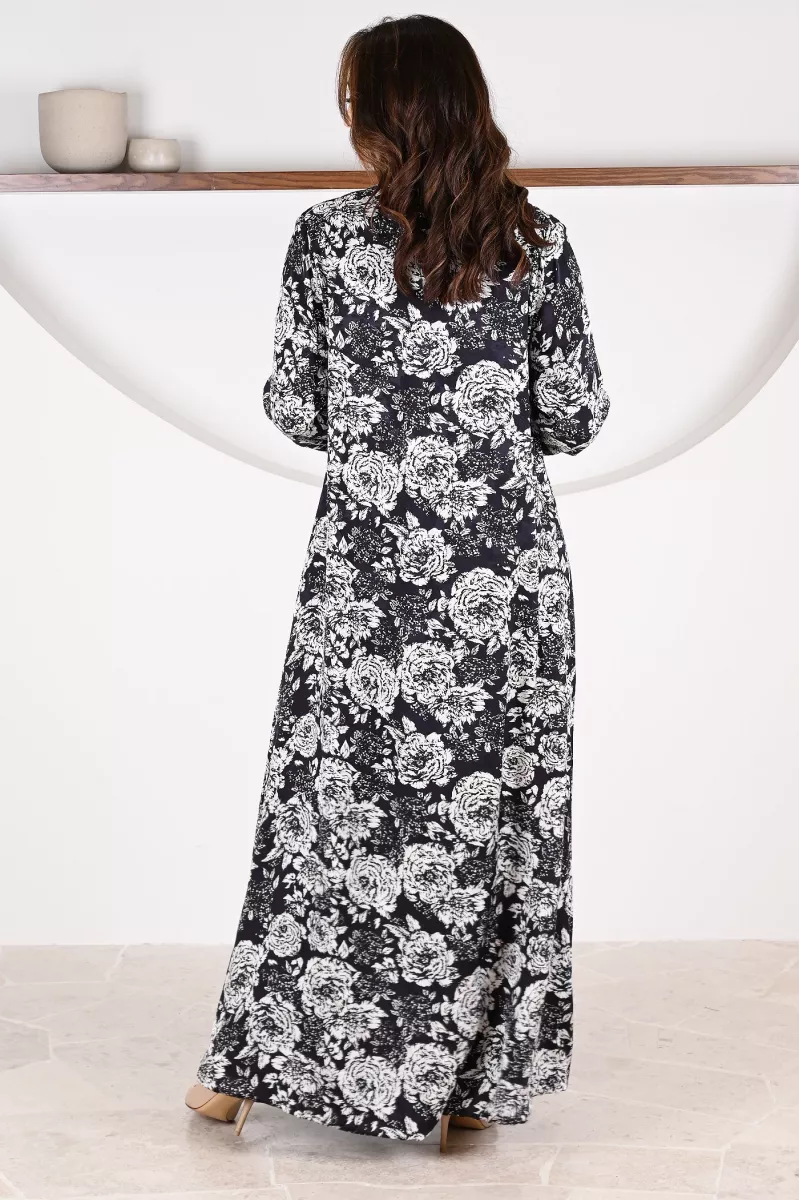 عباية 01062 عباية بليزر من قماش رايون مطبوع