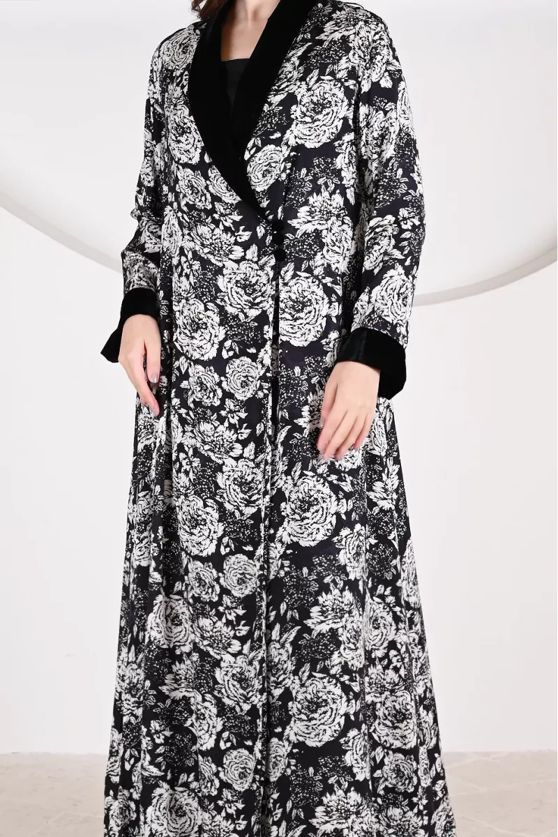 عباية 01062 عباية بليزر من قماش رايون مطبوع