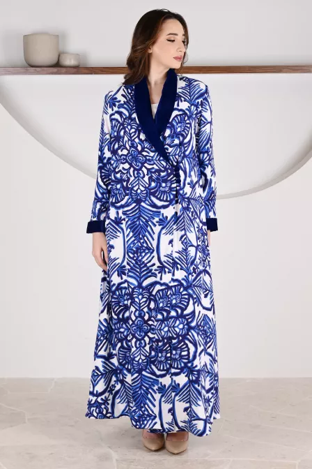 عباية 01063 عباية بليزر من قماش رايون مطبوع