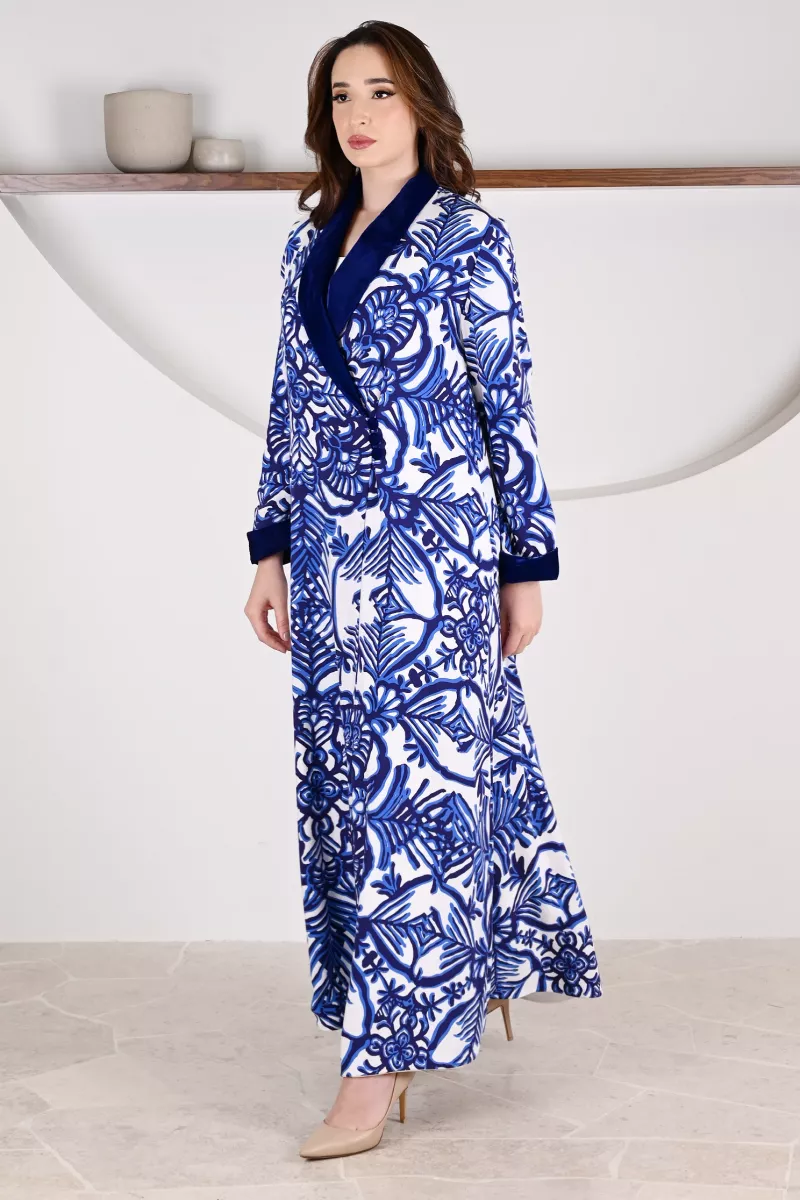 عباية 01063 عباية بليزر من قماش رايون مطبوع