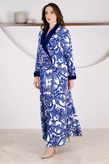 عباية 01063 عباية بليزر من قماش رايون مطبوع