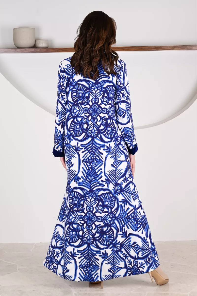 عباية 01063 عباية بليزر من قماش رايون مطبوع