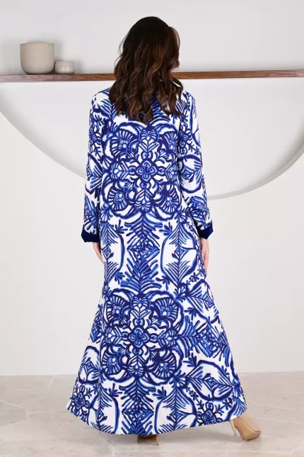 عباية 01063 عباية بليزر من قماش رايون مطبوع