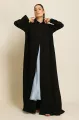 عباية كريب ناعم أسود 082
