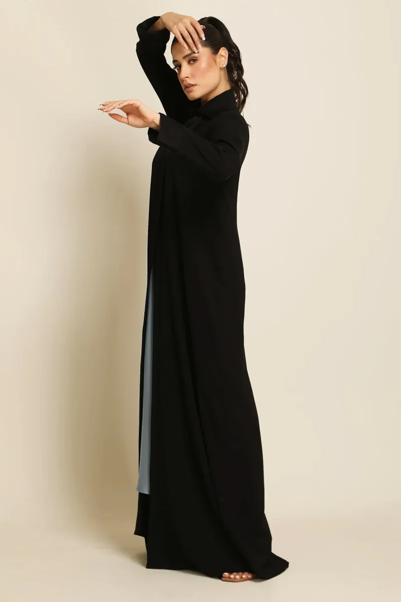 عباية كريب ناعم أسود 082