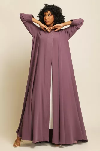 عباية كريب ناعم لون موڤ داكن 083