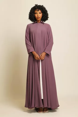 عباية كريب ناعم لون موڤ داكن 083