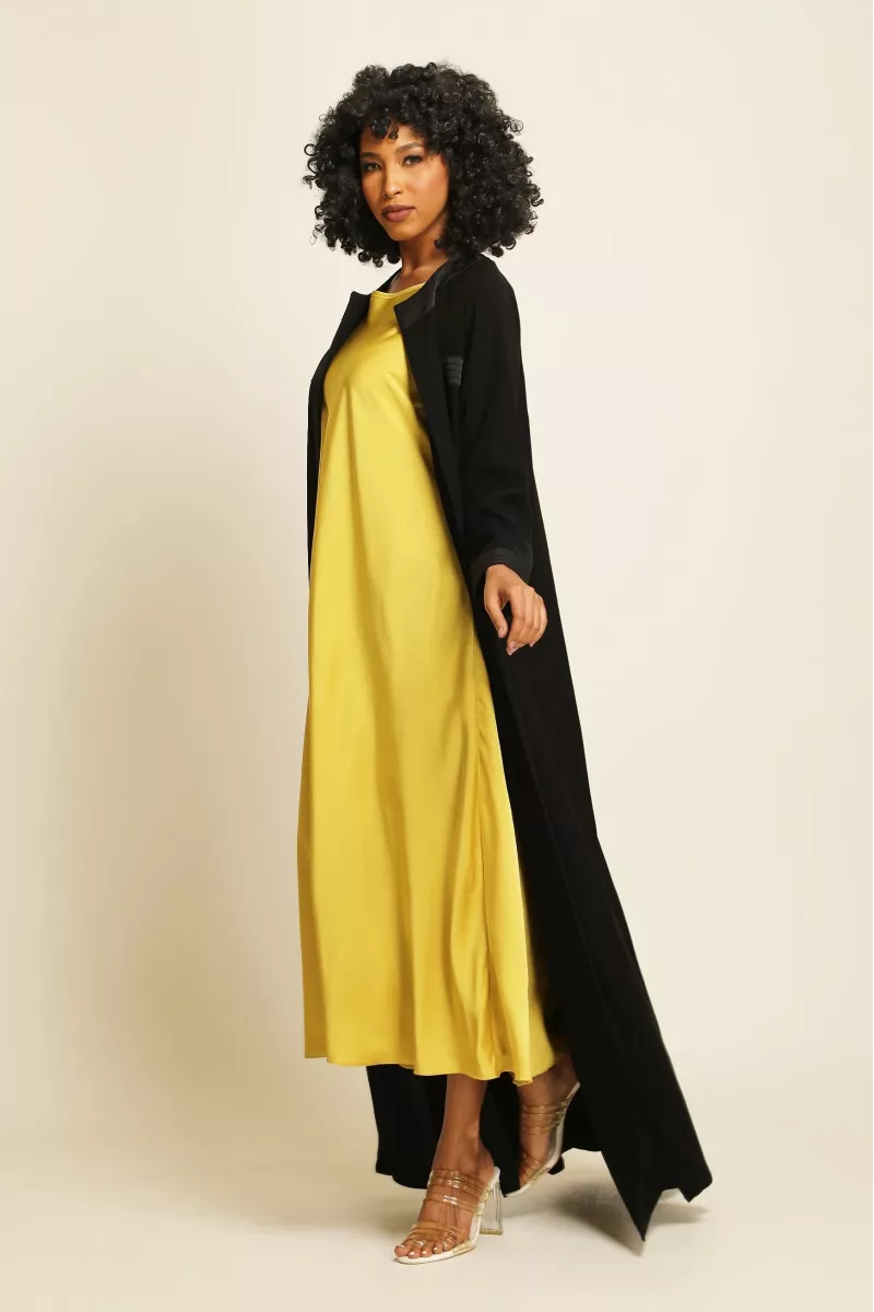 عباية كريب أسود 014