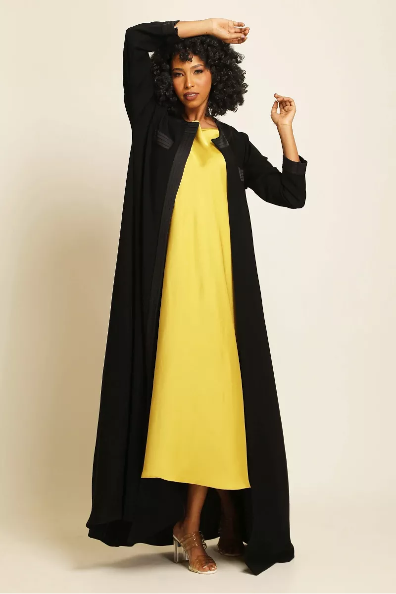 عباية كريب أسود 014