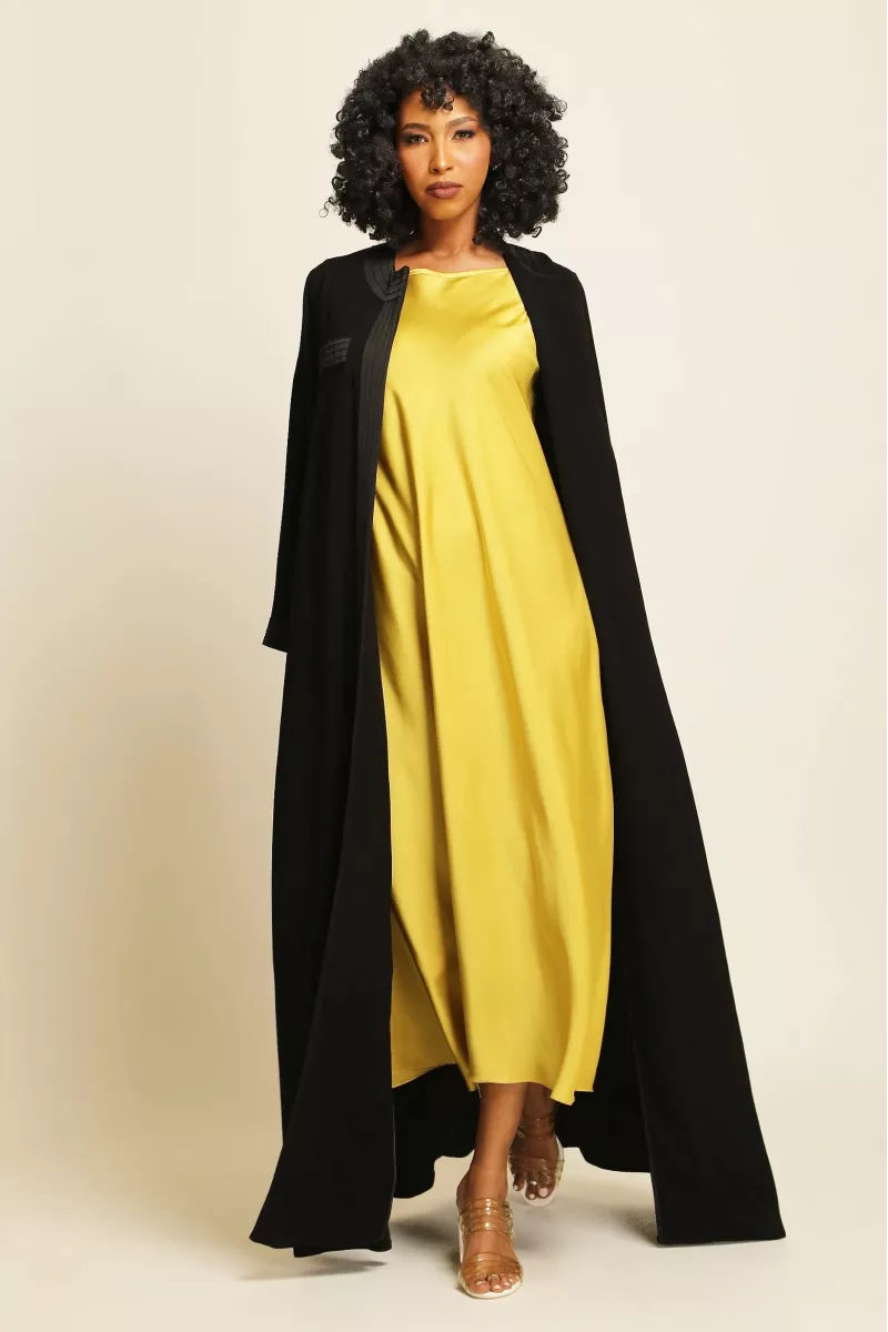 عباية كريب أسود 014