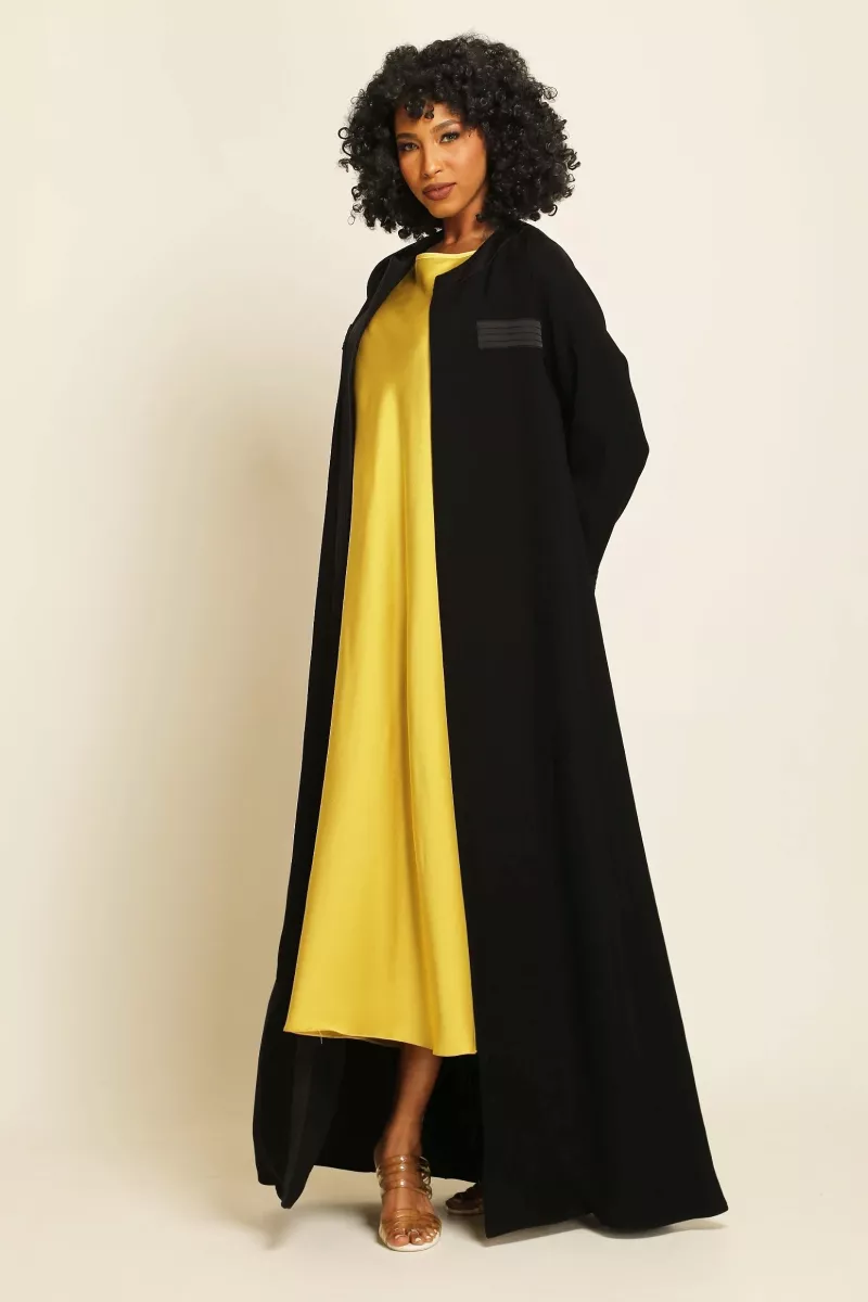 عباية كريب أسود 014