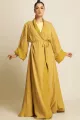 عباية دبل فيس سلك ثقيل أصفر مطفي 084