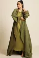 عباية دبل فيس سلك ثقيل أخضر زيتي ( أوليڨ جرين ) 077