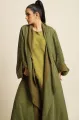 عباية دبل فيس سلك ثقيل أخضر زيتي ( أوليڨ جرين ) 077