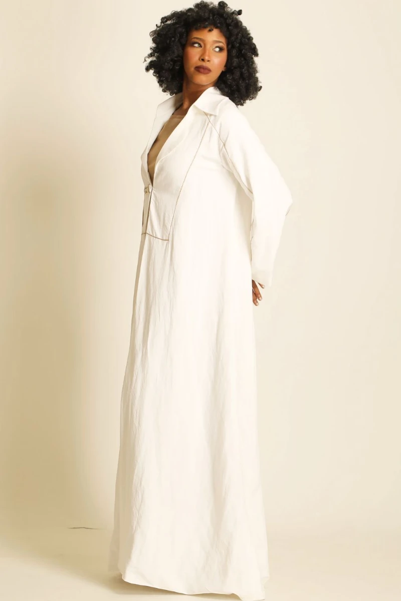 عباية لينين أوف وايت 079