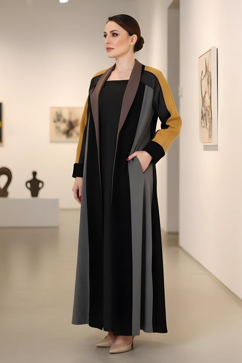 Abaya crepe and linen 01025