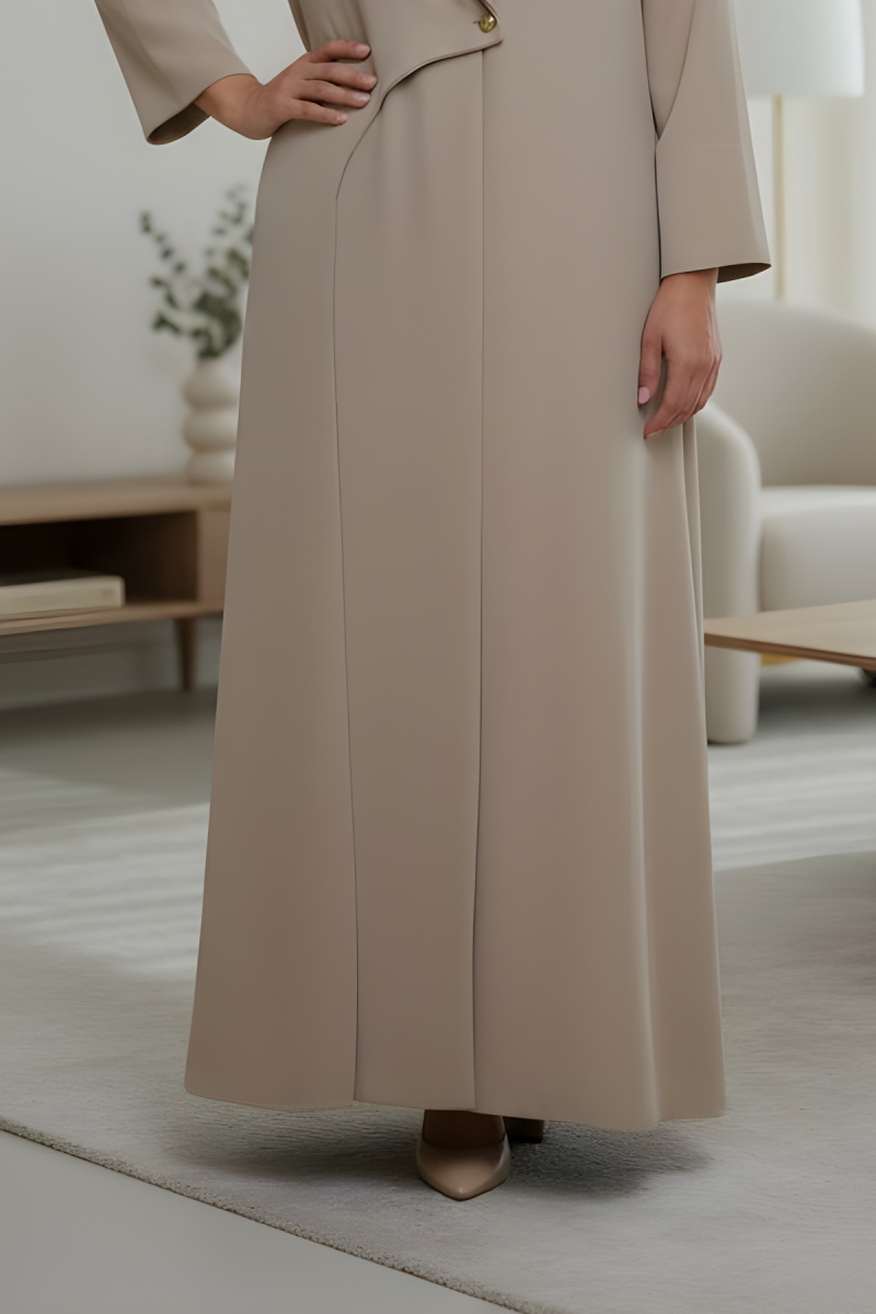 عباية كريب لون كوفي لاتيه 01070 عباية كريب لون كوفي لاتيه 01070