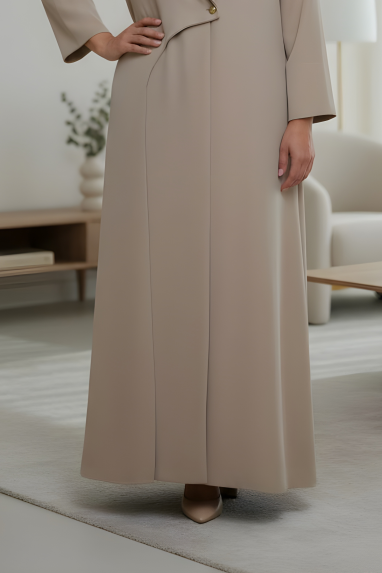 عباية كريب لون كوفي لاتيه 01070