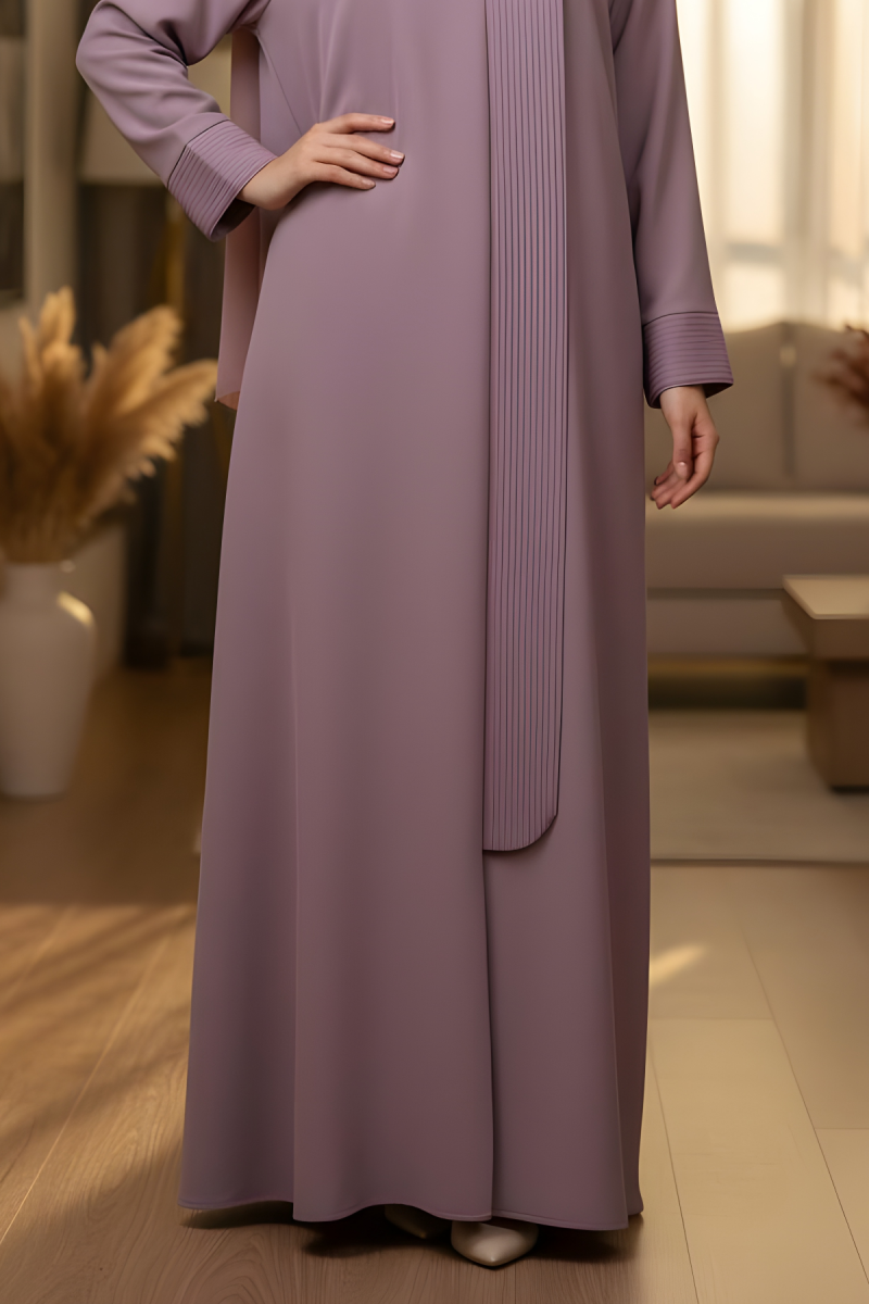 عباية كريب لون موڤ داكن 01077