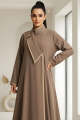 عباية كريب لون كاكي هادئ 065