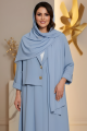 عباية كريب لون أزرق سماوي 01085