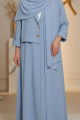 عباية كريب لون أزرق سماوي 01085