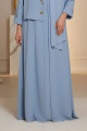 عباية كريب لون أزرق سماوي 01085