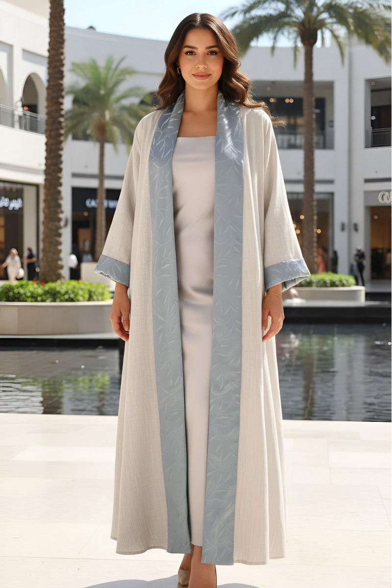 عباية 01053 عباية قابلة للعكس حريرية منقوشة عباية 01053 عباية قابلة للعكس حريرية منقوشة