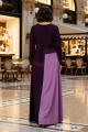 Abaya crepe and velvet maroon 01034