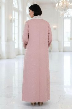 عباية بوجهين قابلة للعكس وردي فاتح وبيج 01041