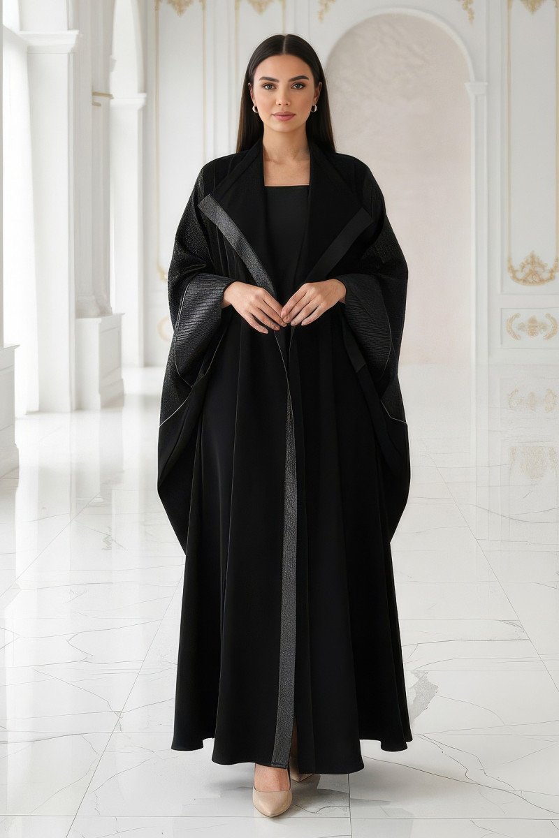 عباية 01056 عباية راقية من قماش الجاكار المعدني عباية 01056 عباية راقية من قماش الجاكار المعدني