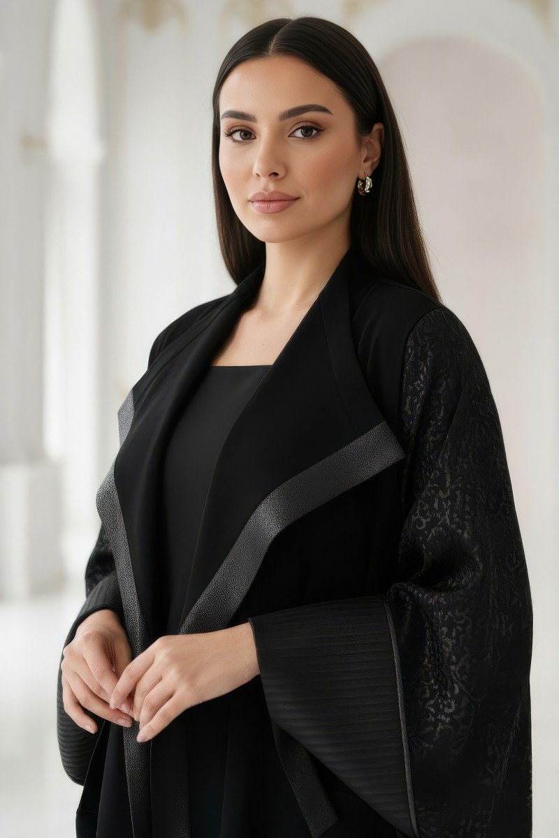 عباية 01056 عباية راقية من قماش الجاكار المعدني