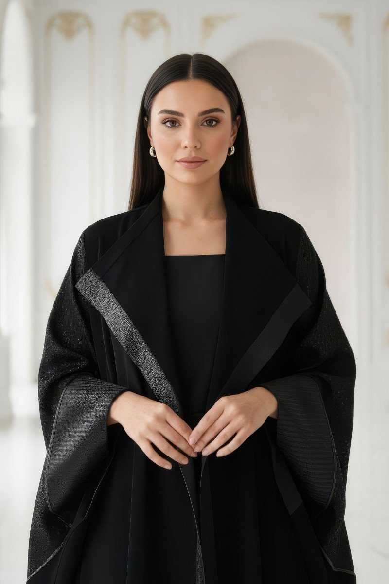 عباية 01056 عباية راقية من قماش الجاكار المعدني