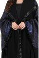 عباية 01050 كريب أسود غني الملمس مع جاكار