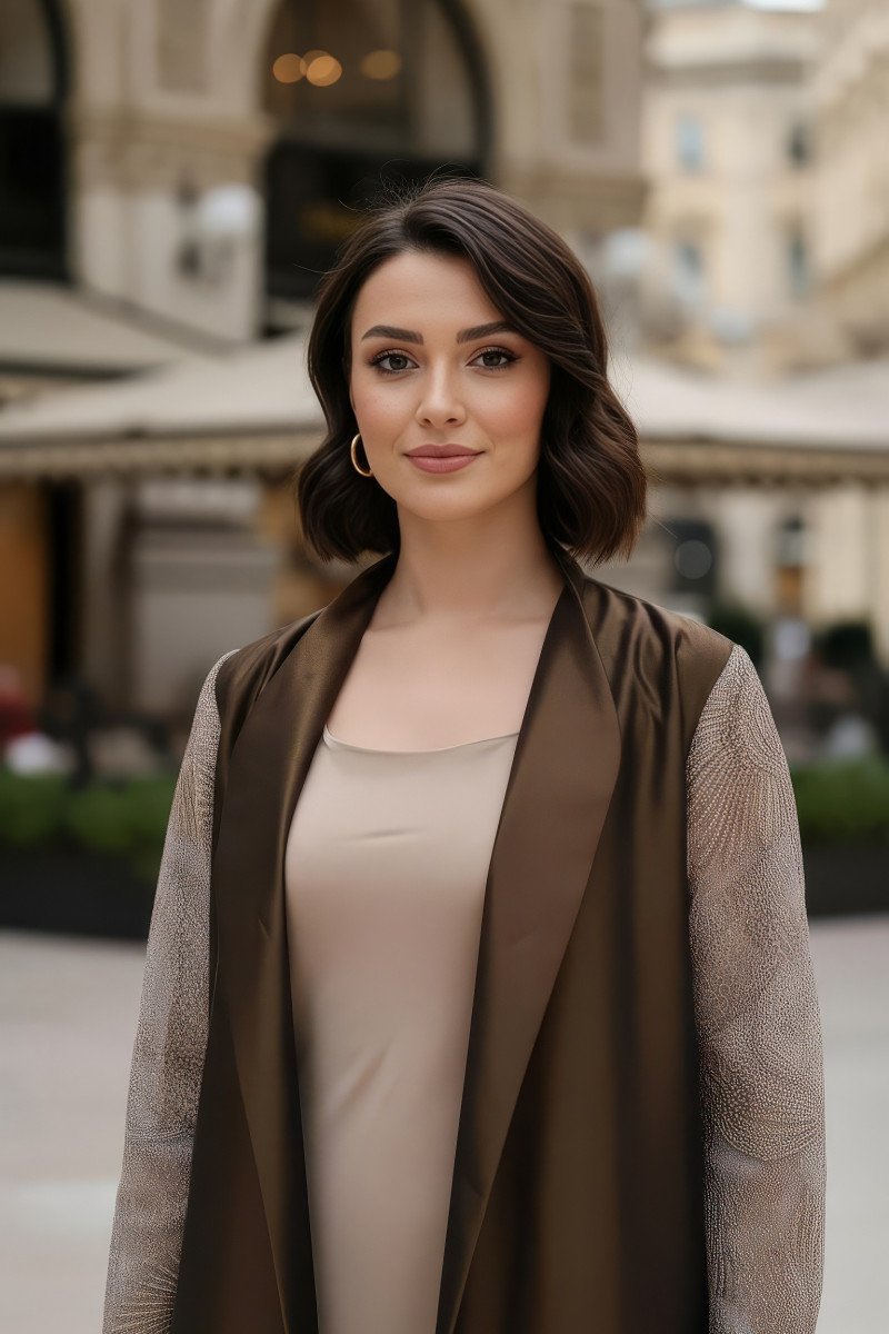 عباية 01044 قماش ميكونوس المطرز الثقيل من الأورجانزا