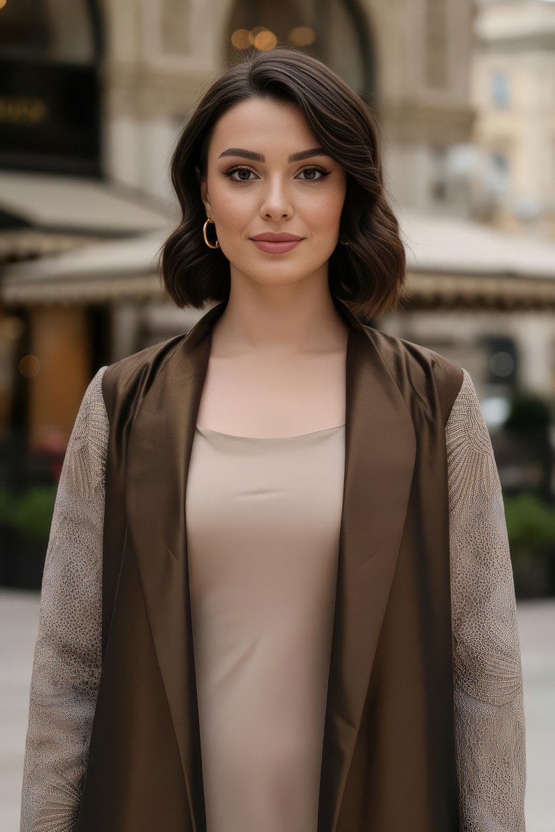 عباية 01044 قماش ميكونوس المطرز الثقيل من الأورجانزا