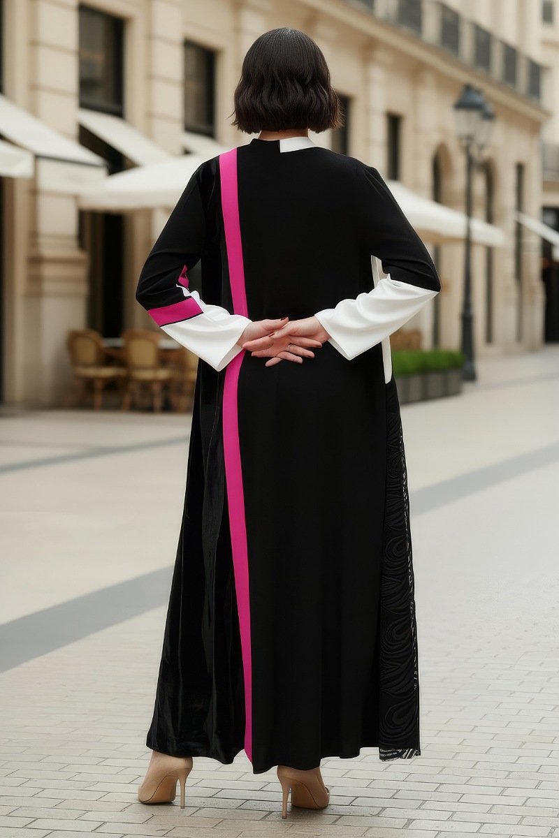 عباية كريب ودانتيل 01021