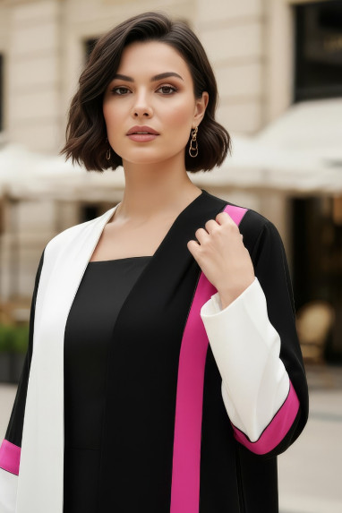 عباية كريب ودانتيل 01021