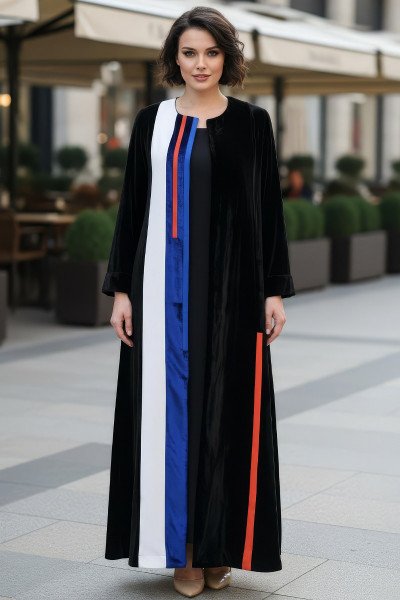 عباية كريب ومخمل 01033