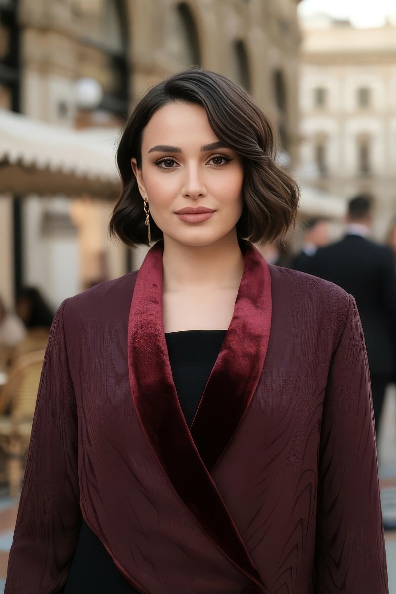 عباية كريب مع قطيفة حرير ومخمل 01040