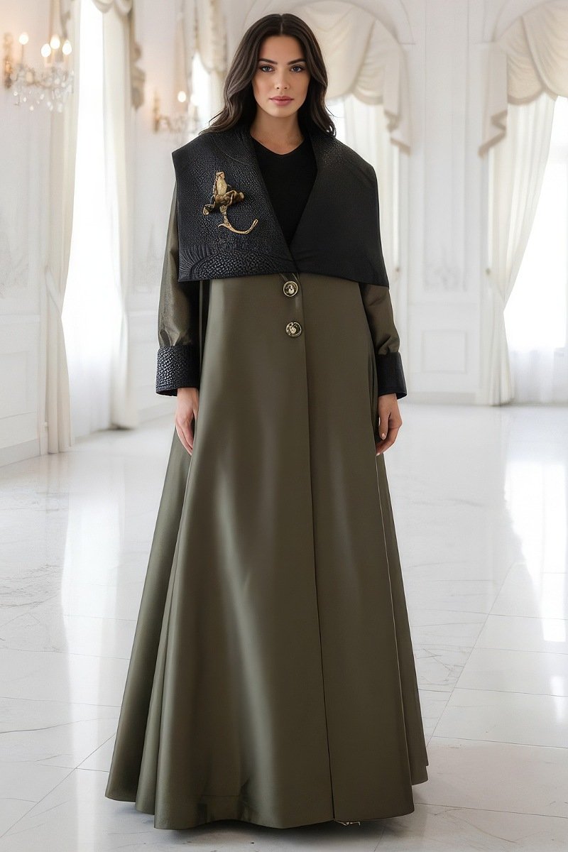 عباية أخضر زيتوني 01091 عباية أخضر زيتوني 01091