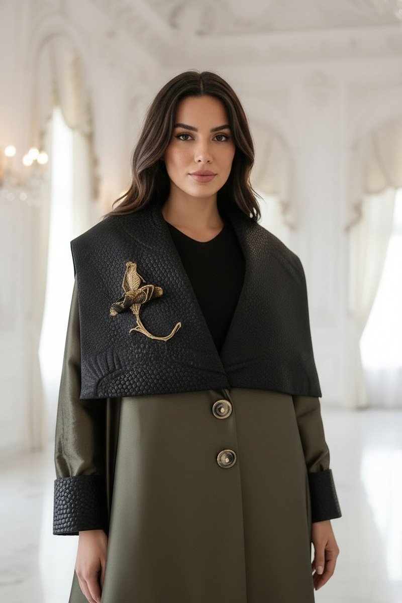 عباية أخضر زيتوني 01091 عباية أخضر زيتوني 01091