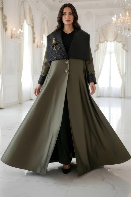 عباية أخضر زيتوني 01091